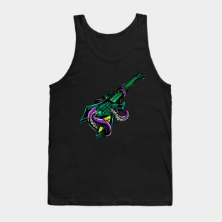 Electric rock guitar with purple Octopus Tank Top